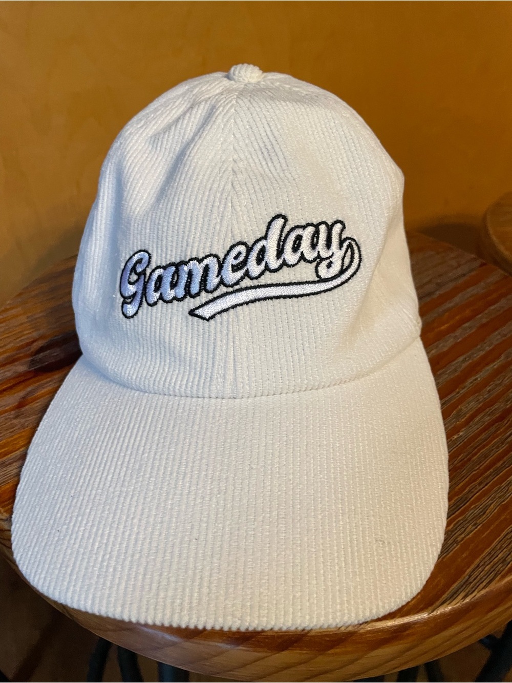 White "Gameday" Embroidered Baseball Cap